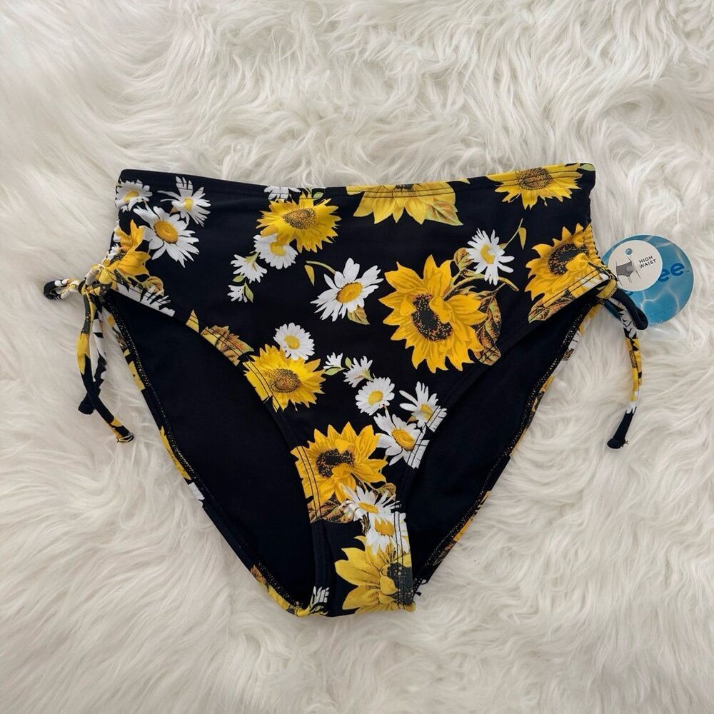 Decree High Waist Sunflower Bikini Bottoms Size Small
